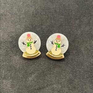 Sugarfix Snowman Earrings with Gold Accents